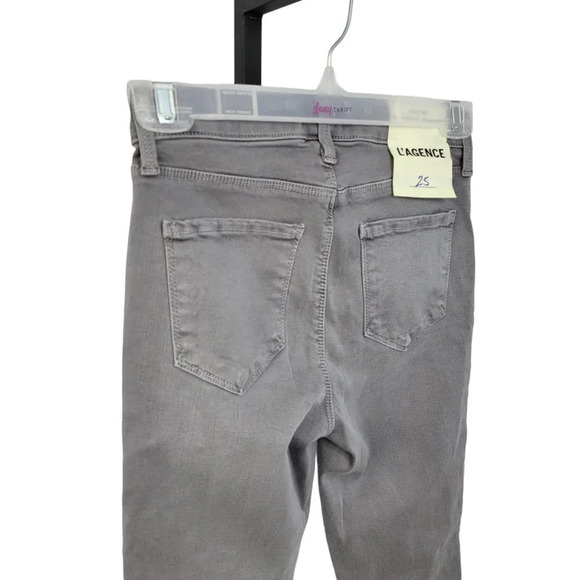 L'AGENCE  Margot High Rise Skinny Jeans Size 25 Gray New With Tags - Picture 6 of 10
